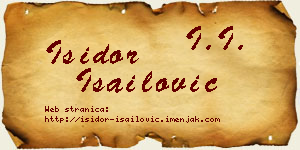 Isidor Isailović vizit kartica